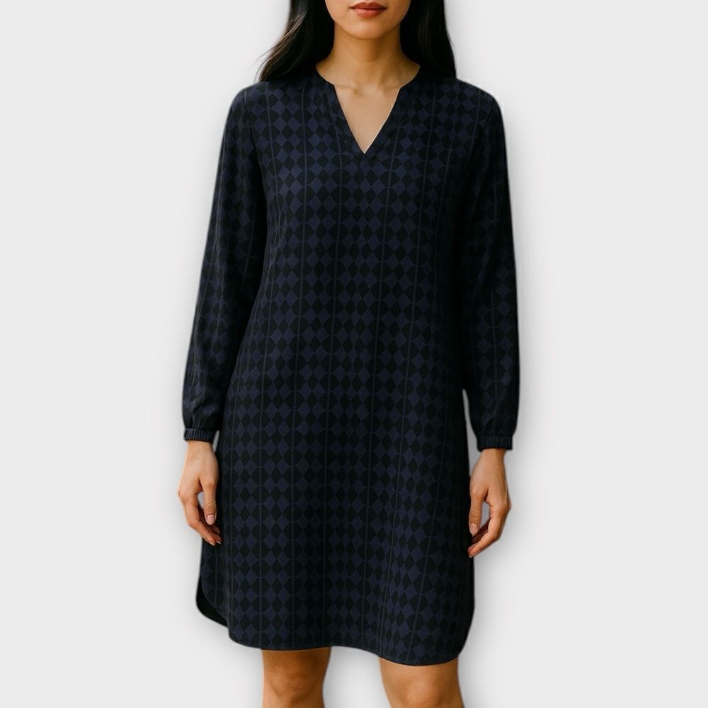 Cabi Diamond Print Chiffon Dress XS